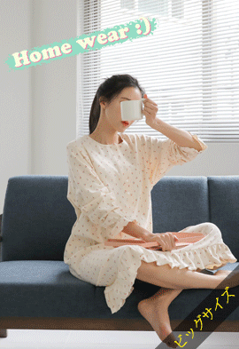 韓国授乳服*プチチェリーホームウェアワンピース