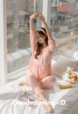 韓国マタニティパンツ*グッドモーニングパジャマ【授乳可能】