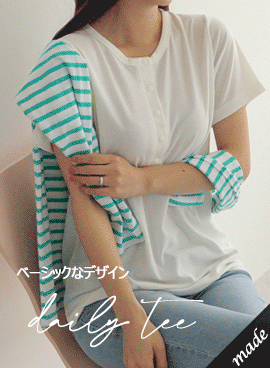 韓国授乳服*10秒授乳ベーシック半袖Tシャツ